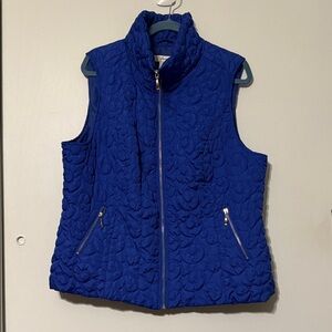 CJ Banks Blue Quilted Vest